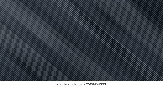 Black paper cut background. Abstract realistic papercut decoration textured with wavy layers.