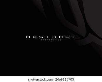 Black paper cut background. Textured abstract realistic paper cut decoration with wavy layers. 3d topographic relief. Carving art. Vector illustration. Cover layout template.