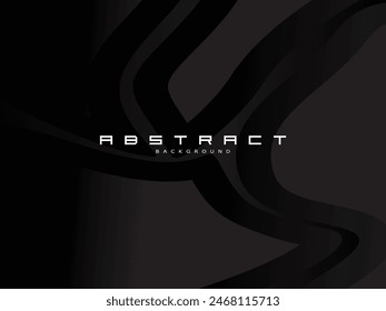 Fondo de corte de papel negro. Decoración de corte de papel realista abstracto texturizado con capas onduladas. relieve topográfico 3d. Talla de arte. Ilustración vectorial. Plantilla de diseño de portada.