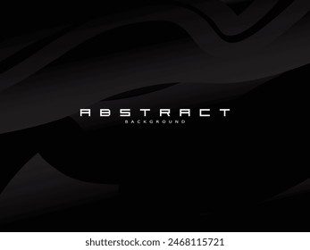 Black paper cut background. Textured abstract realistic paper cut decoration with wavy layers. 3d topographic relief. Carving art. Vector illustration. Cover layout template.