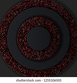 Black paper cut background. Vector illustration.