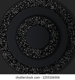 Black paper cut background. Vector illustration.