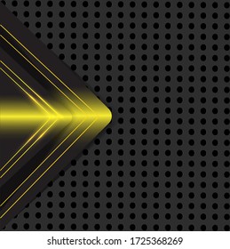 Black paper cut background with yellow shining