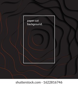 black paper cut multi-layer colorful realistic background. trendy vector illustration easy to edit and customize. eps 10