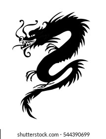 Black paper cut out of a Dragon china