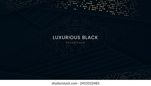 Black paper cut shapes background vector design in eps 10