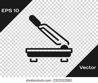 Black Paper cutter icon isolated on transparent background.  Vector
