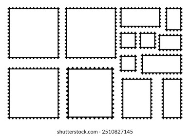 Caixilhos de papel preto com bordas esculpidas para fotos de diferentes formas no plano de fundo amarelo. Modelo, insira seu conteúdo. Fotografia, memórias, criatividade, presente, cartão, decorações, para publicidade