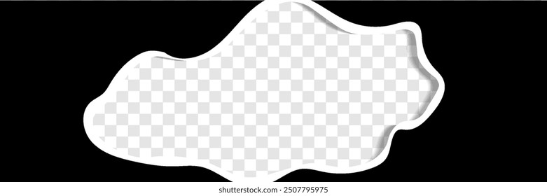 Black paper hole in the center isolated on white background, space to insert your text. vector