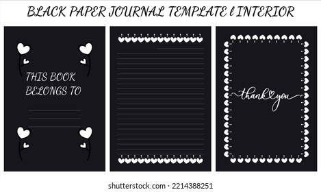 Black Paper Journal Template l Interior