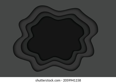 Black paper layer background. Abstract halloween with black paper cut layers.