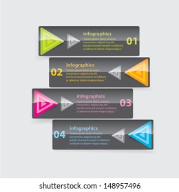 Black paper Modern Design template / can be used for infographics / numbered banners / horizontal cutout lines / graphic or website layout vector