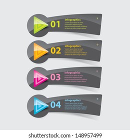 Black paper Modern Design template / can be used for infographics / numbered banners / horizontal cutout lines / graphic or website layout vector