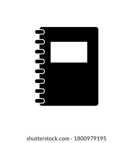 Black Paper notebook icon, flat style.