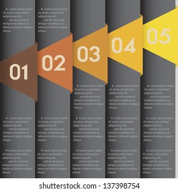 black paper numbered banners. Vector design template