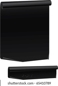 Black Paper Parchment Scroll with rolled top and bottom edges.