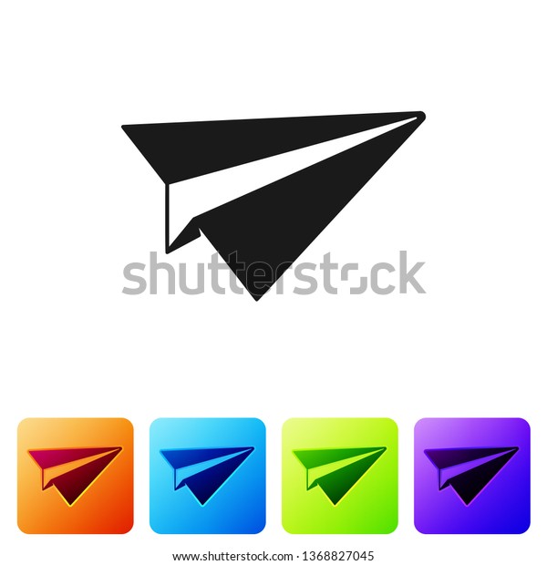 Black Paper Plane Icon Isolated On Signssymbols Objects