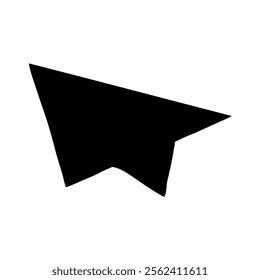 Black Paper plane silhouette vector illustration on white background
