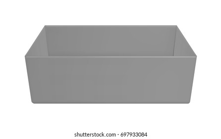 Black paper or plastic open box for toys or shoes or food