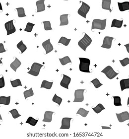 Icono de desplazamiento de papel negro aislado sin fisuras en fondo blanco. Signo de desplazamiento de lienzo.  Ilustración vectorial