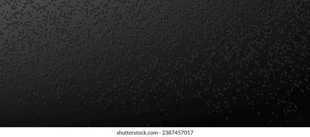 Black paper tactile embossed texture. Abstract Turing ornament halftone reaction diffusion psychedelic background. Vector generative algorithm illustration.