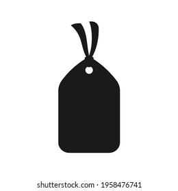Black paper tag blank empty template icon silhouette. Simple flat clipart sign symbol element for product or shop price labels, stickers, sale discount signs etc.