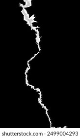 black paper torn on one side without background