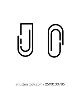 Black Paperclip icon vector sign and symbol isolated on white background, Paperclip logo concept. Clip icon logo set vector. Eps file 21.