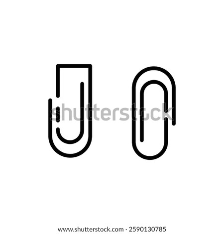 Black Paperclip icon vector sign and symbol isolated on white background, Paperclip logo concept. Clip icon logo set vector. Eps file 21.