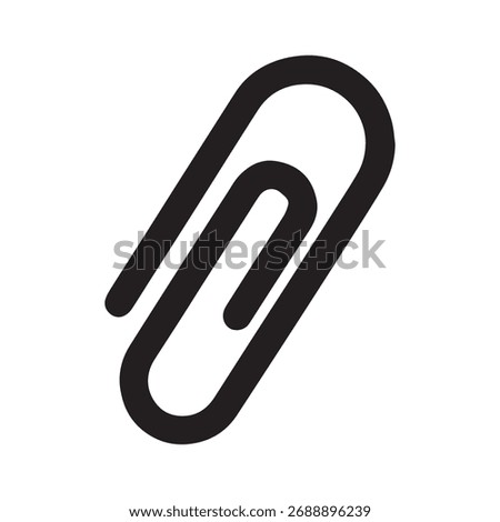Black Paperclip Office Stationery Vector Icon