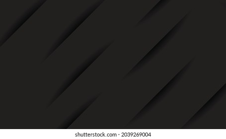 Fondo de papel negro. Ilustración vectorial 3d. Fondo geométrico abstracto. Formas de papel en capas. Diseño de cubierta minimalista