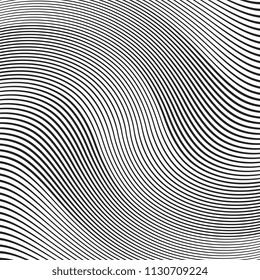 black parallel curved lines. halftone effect background.