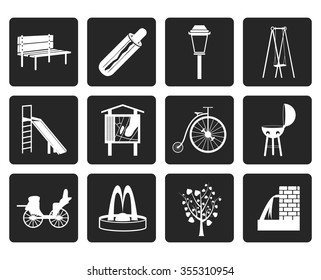 Black Park objects and signs icon - vector icon set