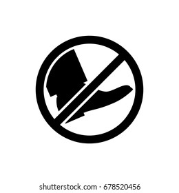 Black park sign do not go on the lawn. Vector illustration
