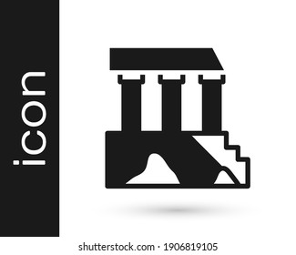 Black Parthenon from Athens, Acropolis, Greece icon isolated on white background. Greek ancient national landmark.  Vector