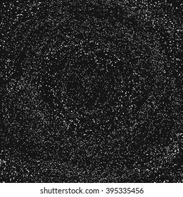 Black particles background. Abstract dust or starry sky. Grunge vector background.