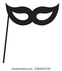 Black party anonymous mask vector icon isolated on white background
