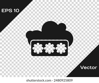 Icono de protección de Contraseña negra y acceso de seguridad aislado sobre fondo transparente. Seguridad, seguridad, protección, concepto de privacidad.  Ilustración vectorial