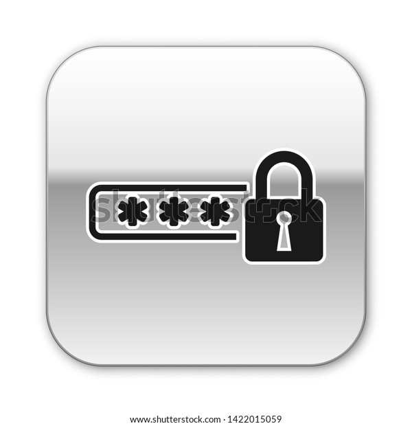 Black Password Protection Safety Access Icon Stock Vector Royalty Free