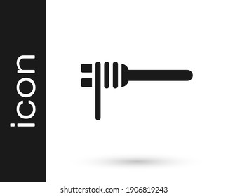 Black Pasta spaghetti on the fork icon isolated on white background. Italian restaurant.  Vector