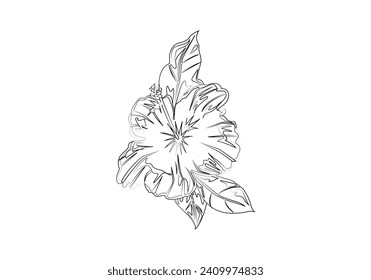 Black path icon drawing a spring flower.
