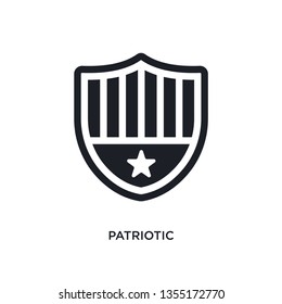 black patriotic isolated vector icon. simple element illustration from united states of america concept vector icons. patriotic editable logo symbol design on white background. can be use for web