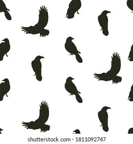 black pattern with cat in different poses