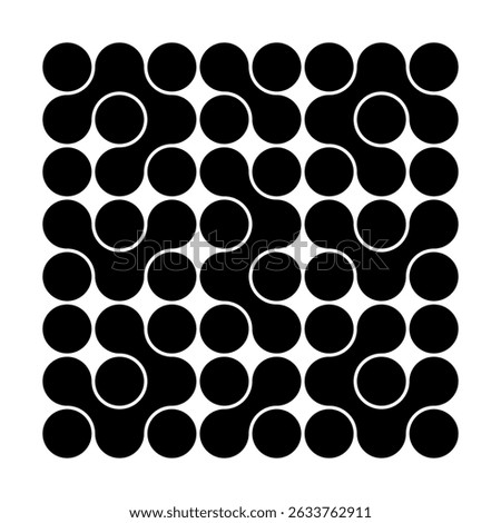 Black pattern of dots metabol on white background. Abstract geometric figures of connected molecules. Modern vector design.