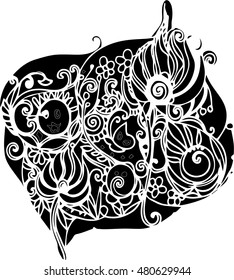 black pattern of imagination line art design