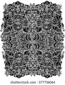 black pattern of line art design. abstract art