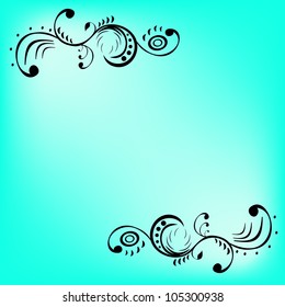 black pattern on a blue backdrop