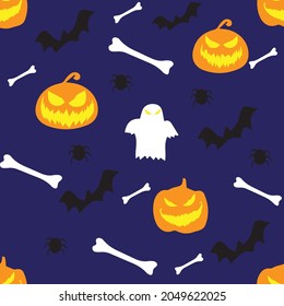 Black pattern on dark background. Halloween magic. Cartoon vector illustration. Autumn icon set. Holiday celebration illustration. Happy halloween.