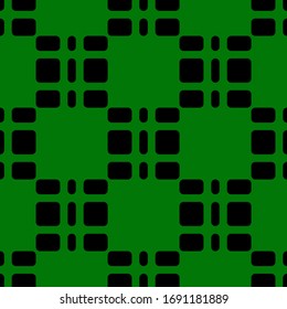 Black pattern on dark green background. Carpet backdrop.