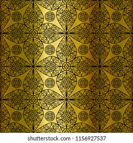 Black pattern on a gold background.